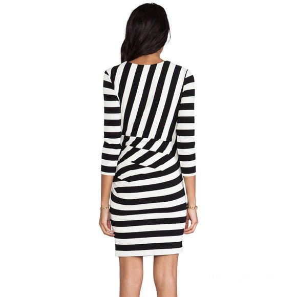 Juicy Couture Promenade Stripe ¾ Sleeve Dress Size Small Y2K Print Party - Picture 3 of 14